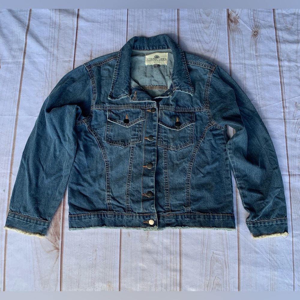 1 Sunset Lane Blue Jean Jacket Size Medium